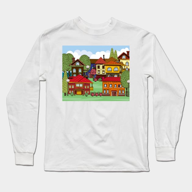 Town Long Sleeve T-Shirt by katerinamk